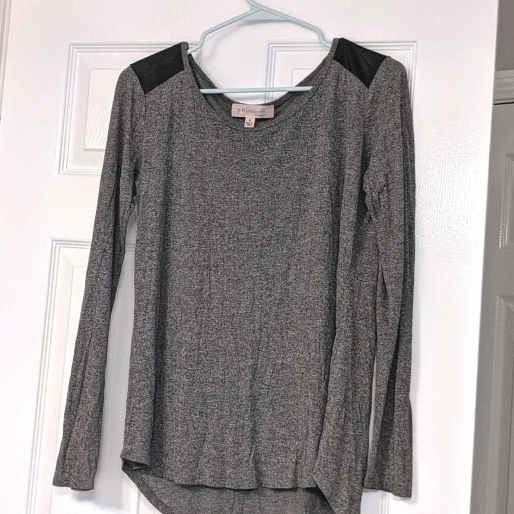 Soft Gray Long Sleeve Top